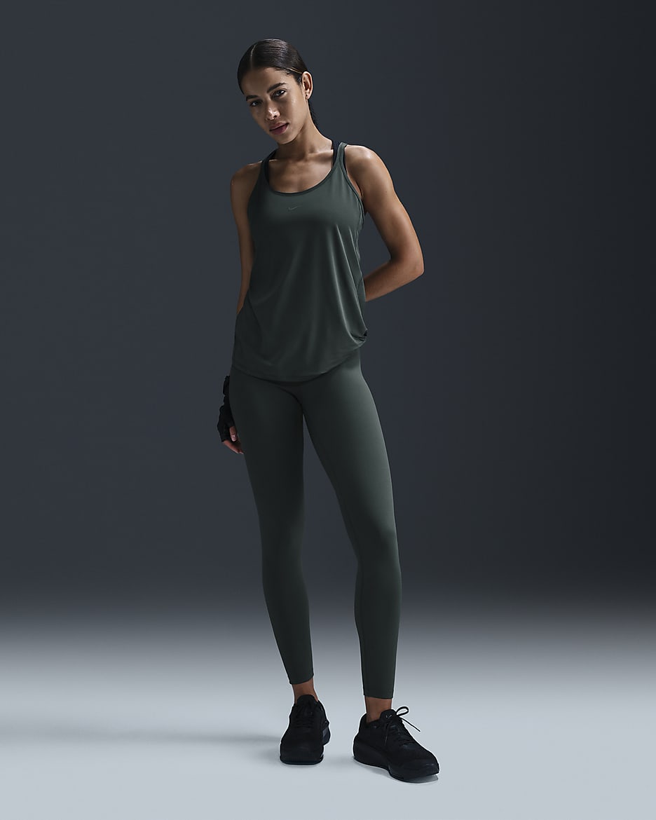 Nike One Women's High-Waisted Full-Length Leggings - Vintage Green/Black