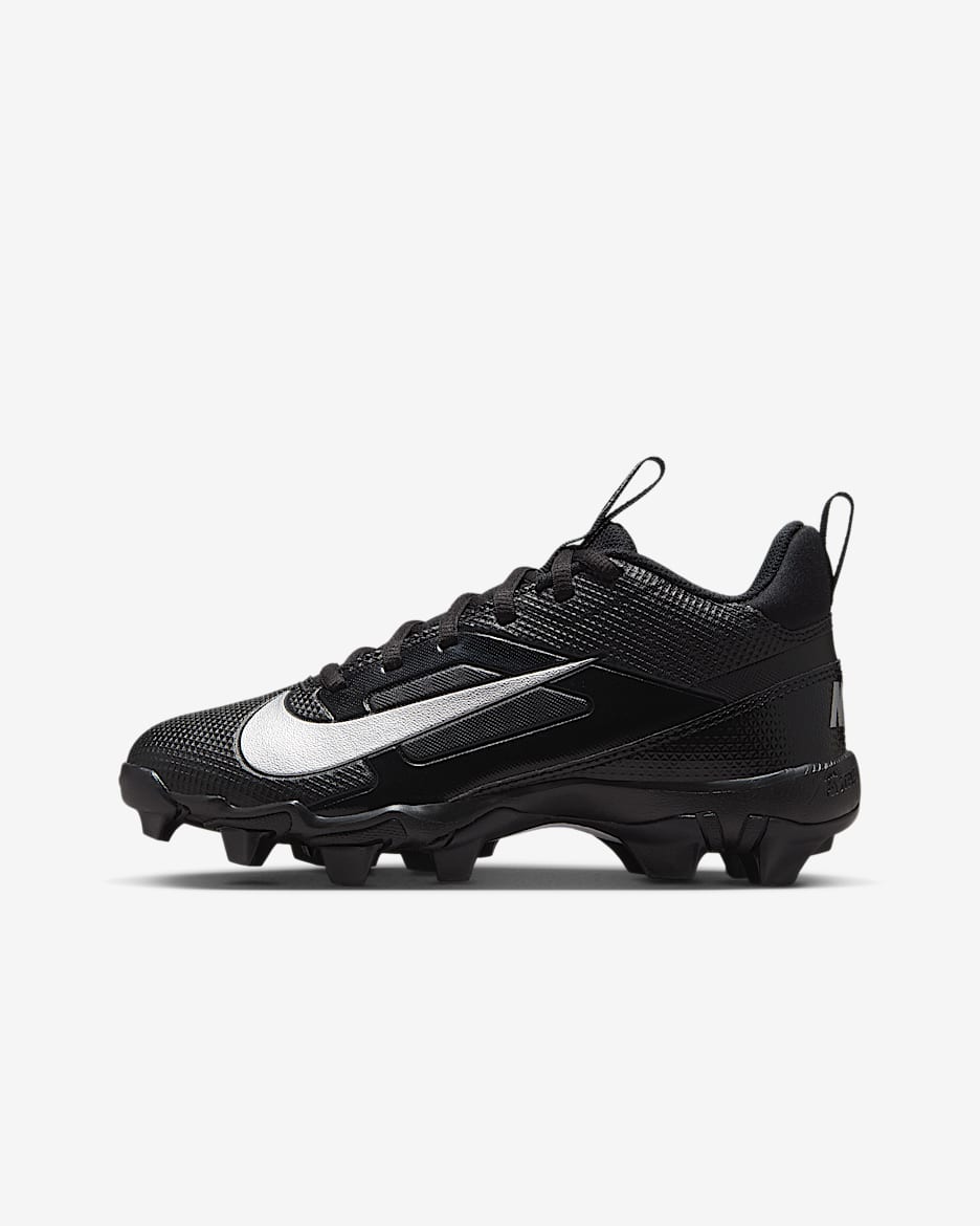 Tacos de fútbol para niños grandes Nike Alpha Menace 4 Shark - Negro/Plata metalizado