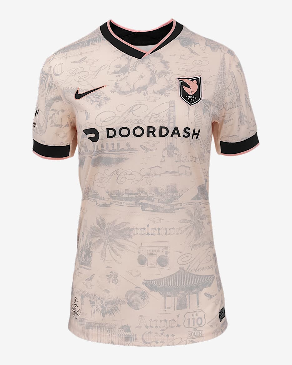 Giselle Thompson Angel City FC 2025 Stadium Away Women's Nike Dri-FIT NWSL Replica Jersey - Light Soft Pink/Atmosphere Grey