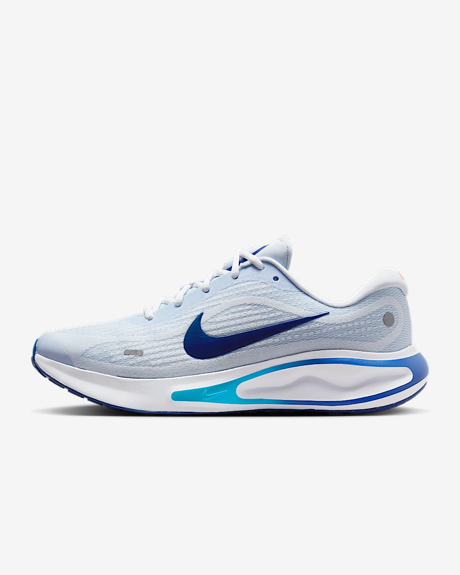 Nike Journey Run Men's Road Running Shoes - Football Grey/Aluminum/Blue Lightning/Blue Void