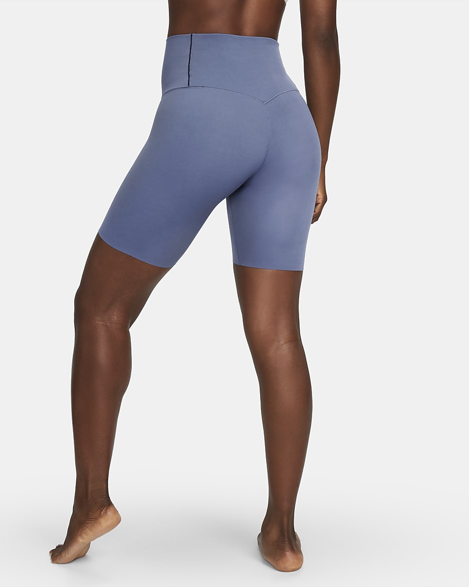 Nike Zenvy Women's Gentle-Support High-Waisted 8" Biker Shorts - Diffused Blue/Black