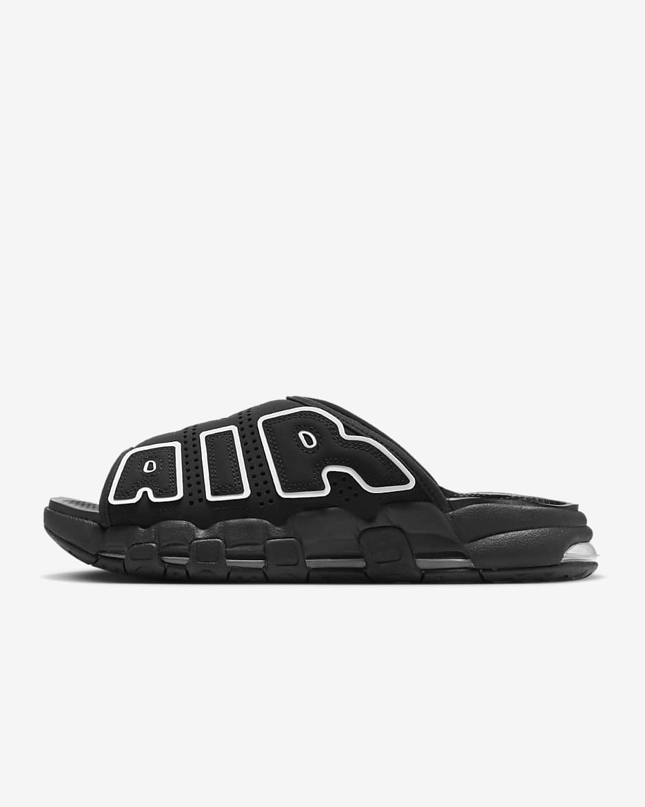 Nike Air More Uptempo Men's Slides - Black/Black/Clear/White