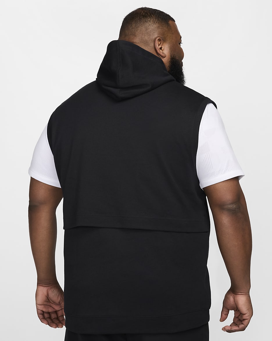 Veste sans manches de golf à capuche Nike Tour pour homme - Noir/Blanc