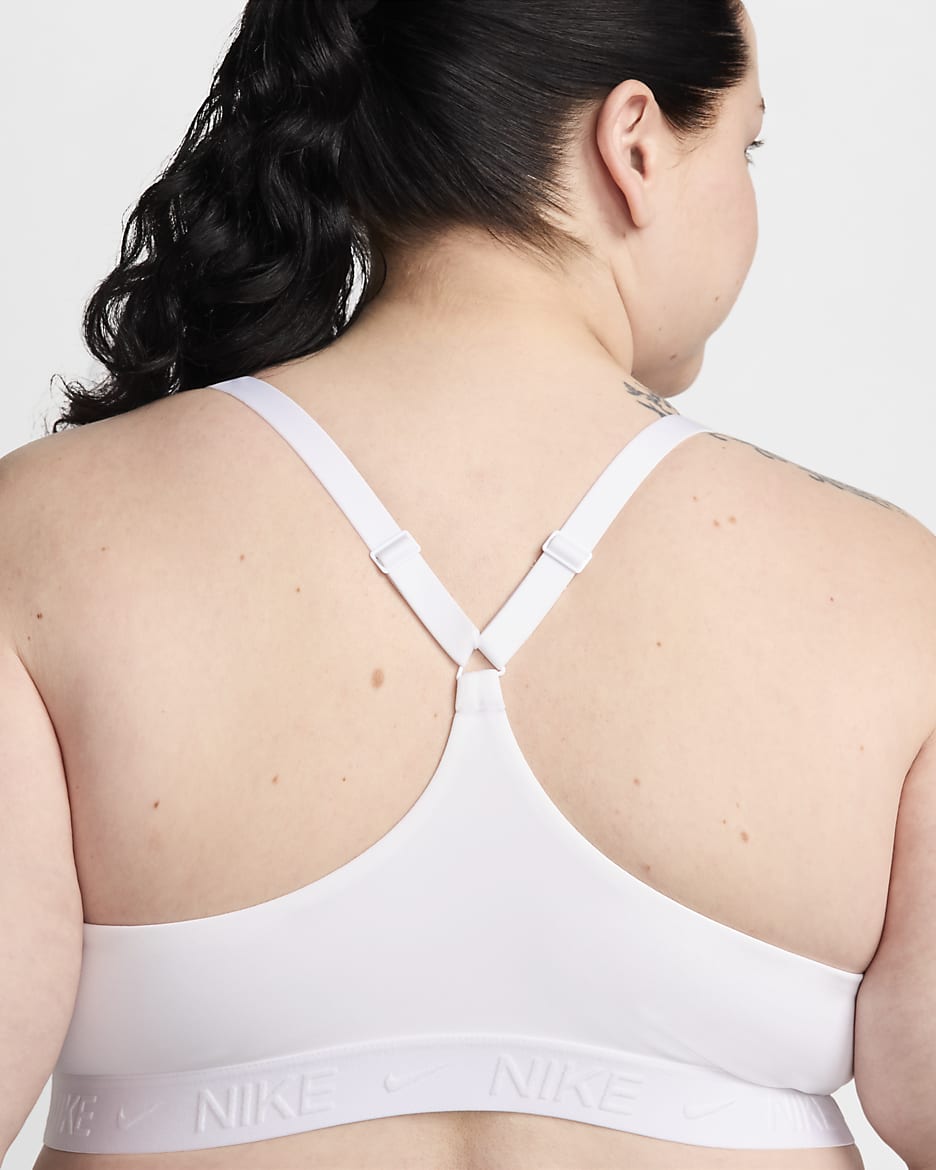 Nike Indy Light-Support Women's Padded Adjustable Sports Bra (Plus Size) - White/Stone Mauve