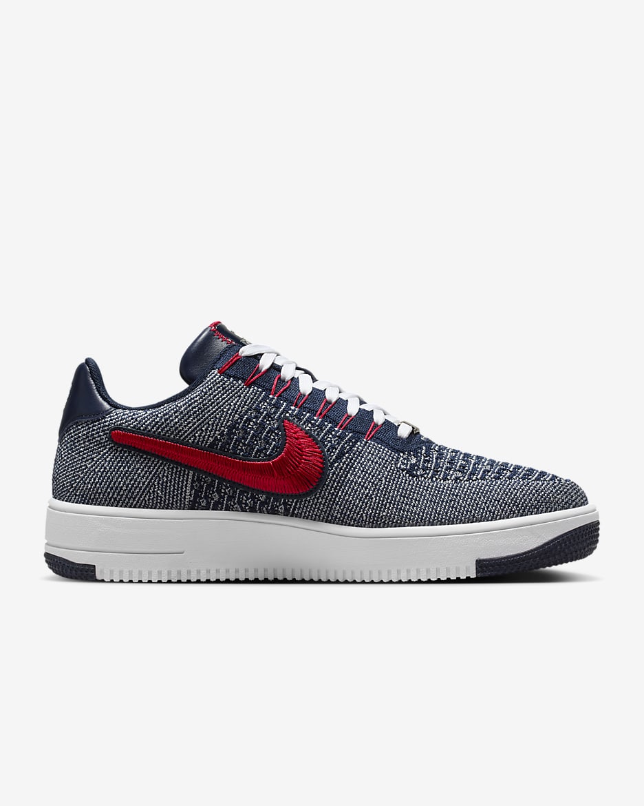 Nike Air Force 1 Ultra Flyknit Low Men's Shoes - Wolf Grey/College Navy/White/University Red