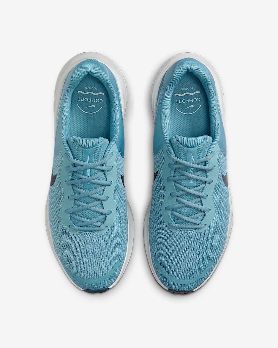 Nike Revolution 7 Men's Road Running Shoes - Denim Turquoise/Pure Platinum/Glacier Blue/Armoury Navy