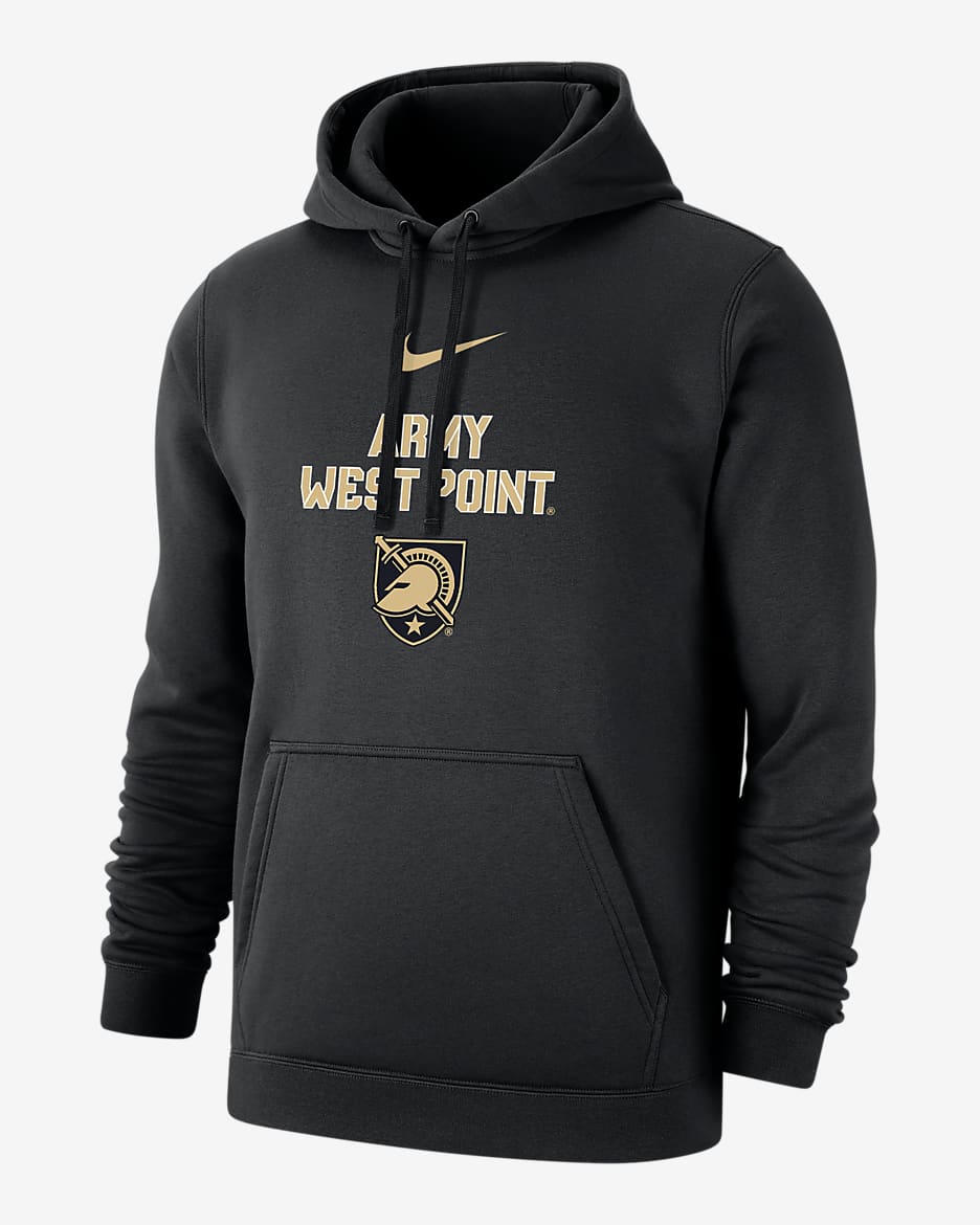 Sudadera con gorro universitaria Nike para hombre Army Club Fleece - Negro