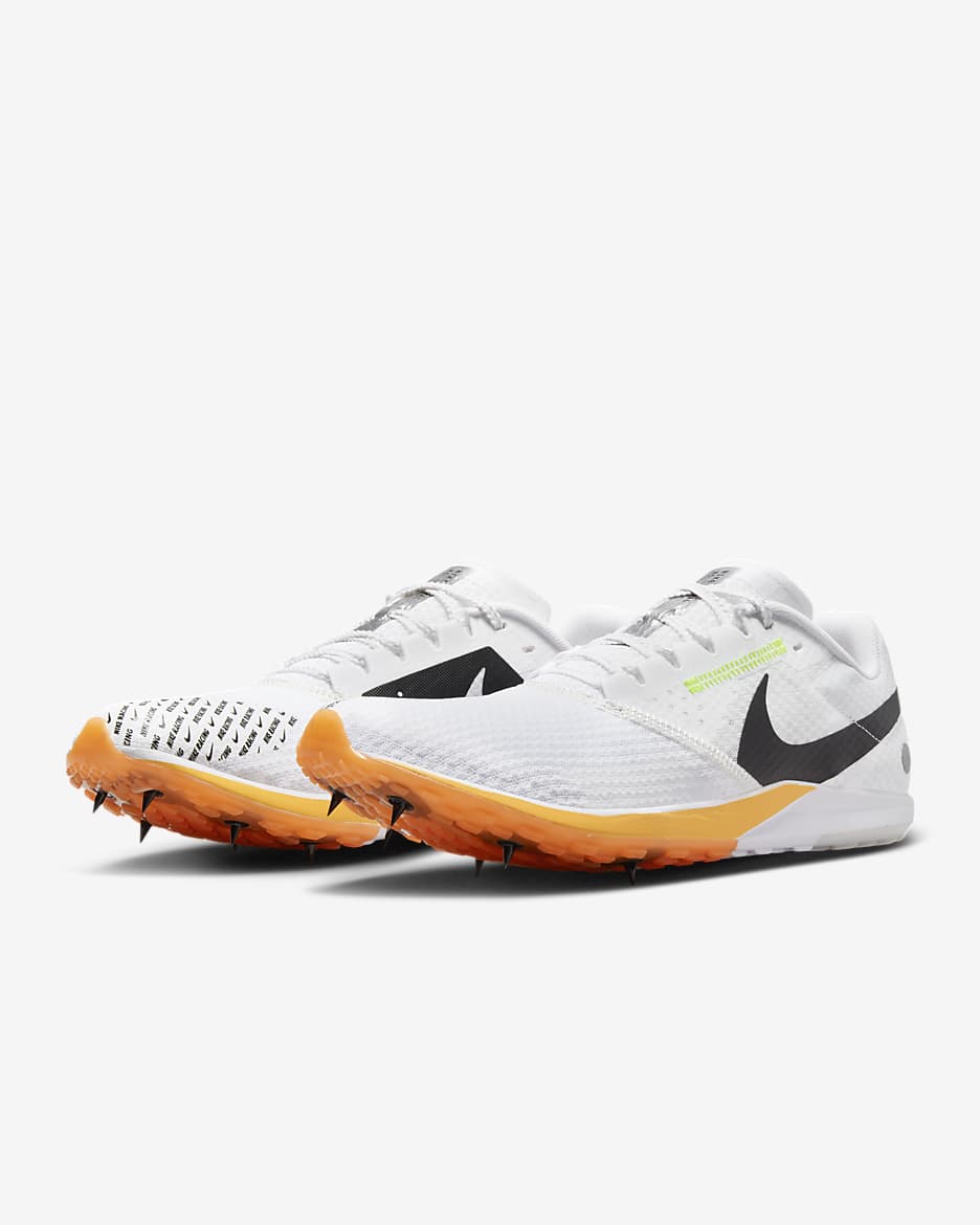 Tenis con clavos para campo traviesa Nike Rival XC 6 - Blanco/Naranja total/Naranja láser/Negro