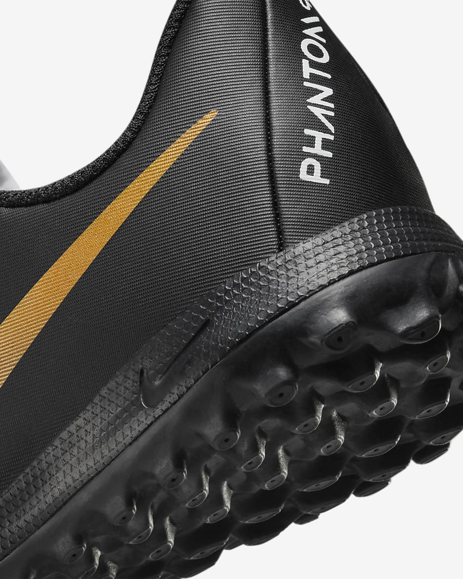 Nike Jr. Phantom GX 2 Academy TF fotballsko til små/store barn - Hvit/Metallic Gold Coin/Svart