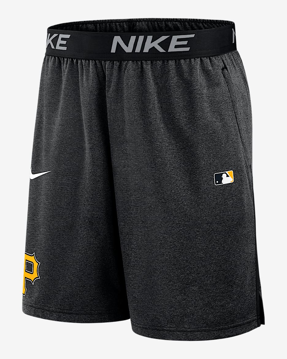 Shorts Nike Dri-FIT de la MLB para hombre Pittsburgh Pirates Authentic Collection - Negro
