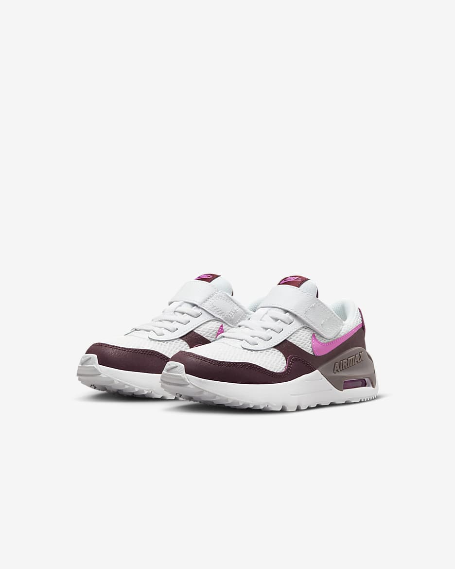 Nike Air Max SYSTM 小童鞋款 - 白色/Burgundy Crush/Violet Ore/Playful Pink