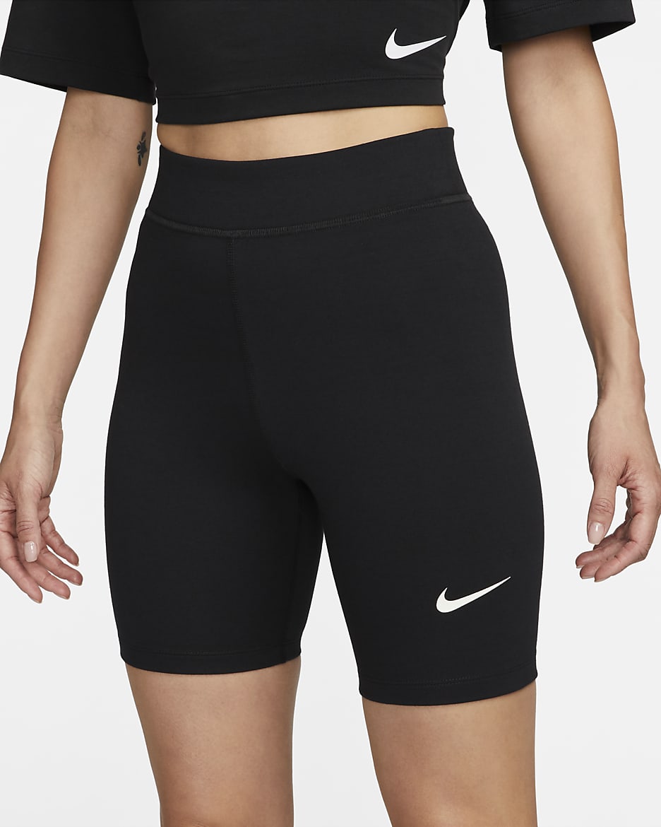 Nike Sportswear Classics Women's High-Waisted 20.5cm (approx.) Biker Shorts - Black/Sail