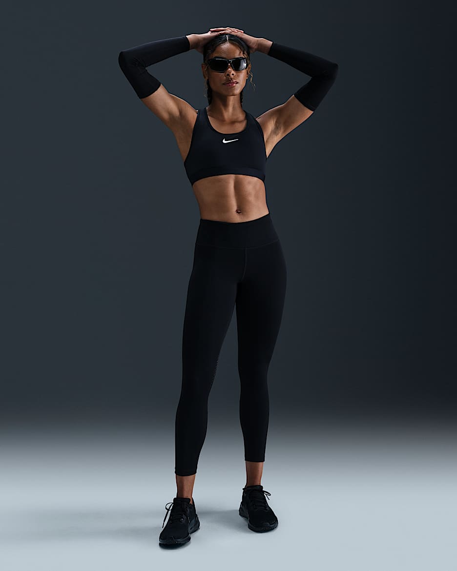 Nike Fast középmagas derekú, 7/8-os női leggings - Fekete