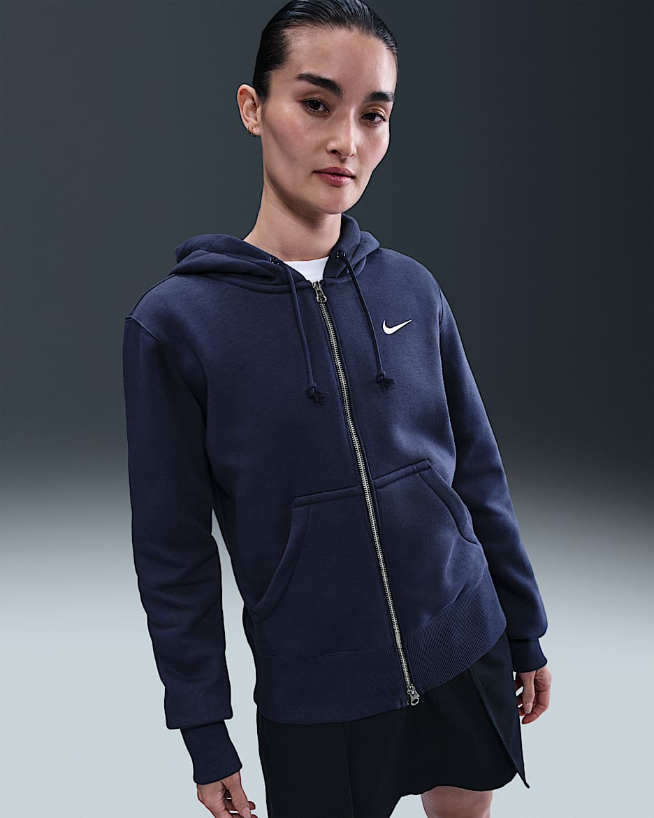 Nike Sportswear Phoenix Fleece Dessuadora amb caputxa i cremallera completa - Dona - Midnight Navy/Sail
