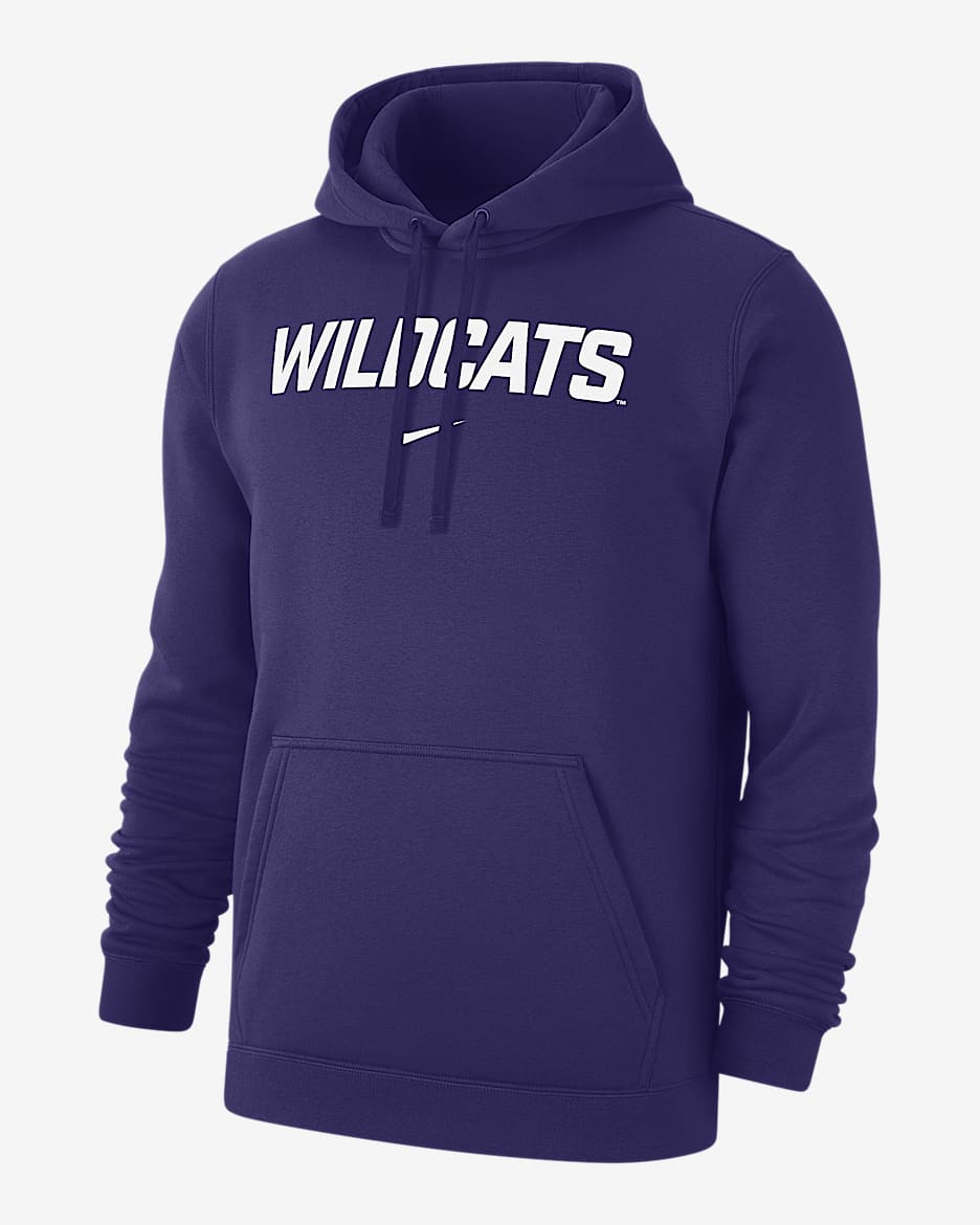 Kansas State Club Fleece Men's Nike College Pullover Hoodie - New Orchid