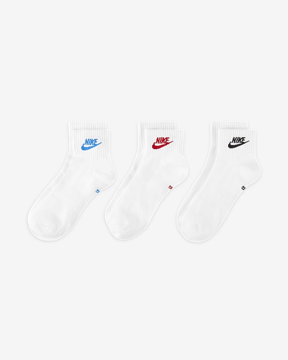 Nike Everyday Essential Ankle Socks (3 Pairs) - Multi-Colour