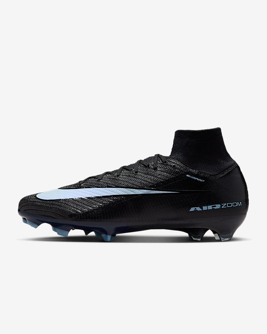 Fotbollssko för högt gräs Nike Mercurial Superfly 10 Elite FG med högt skaft - Svart/Ice Blue