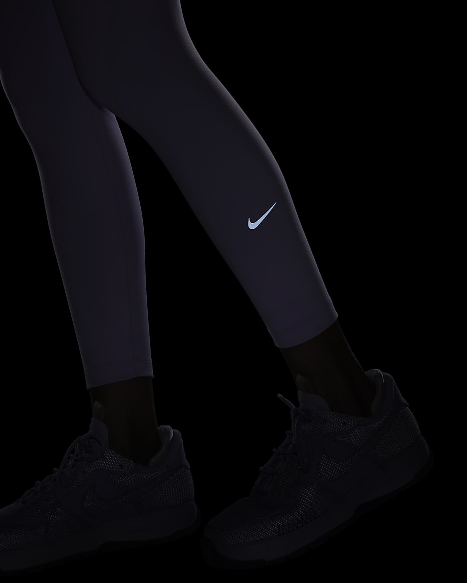 Legging 7/8 taille haute Nike One pour femme - Lilac Bloom/Noir