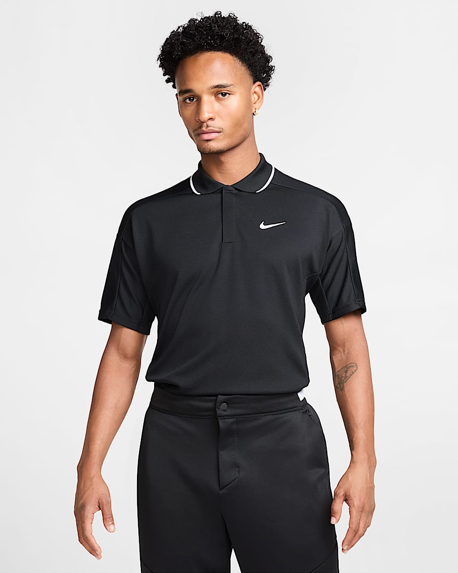 Nike Golf Club Men's Dri-FIT Golf Polo - Black/Black/Black/White