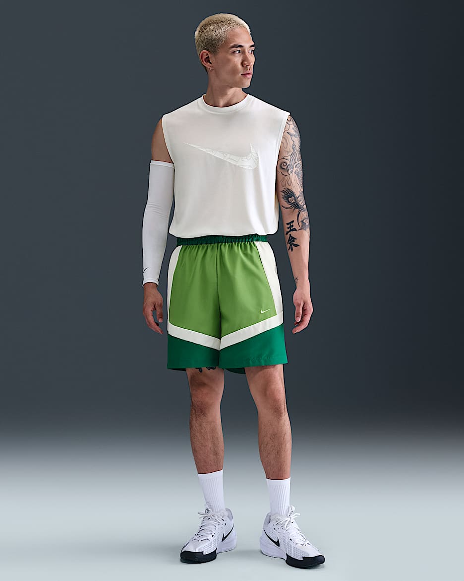 Nike Icon Men's 15cm (approx.) Woven Basketball Shorts - Chlorophyll/Pale Ivory/Malachite/Pale Ivory