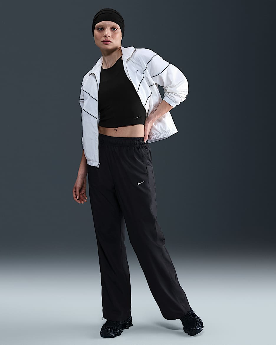 Nike Sportswear Classic Women's Mid-Rise Open-Hem Trousers - Black/Sail