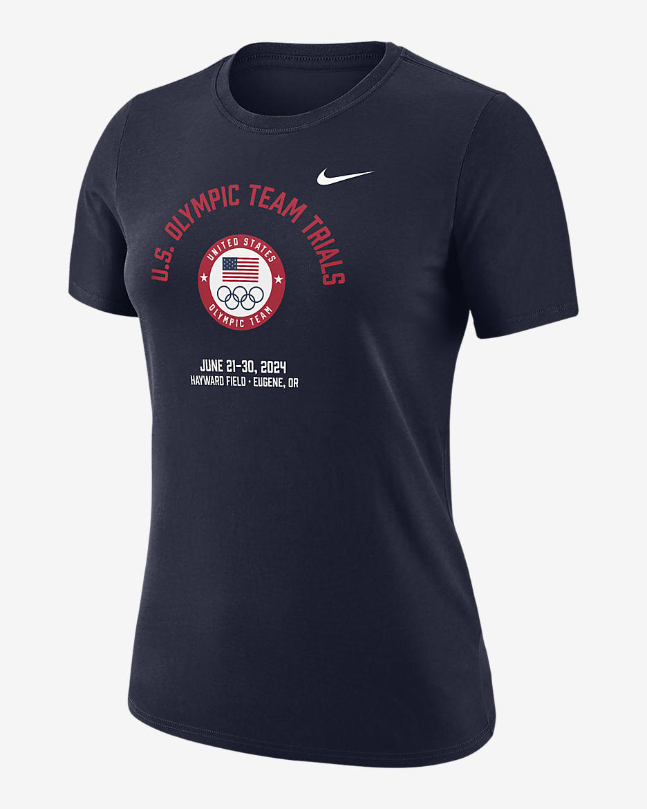 USA Legend Women's Nike Running V-Neck T-Shirt - Navy