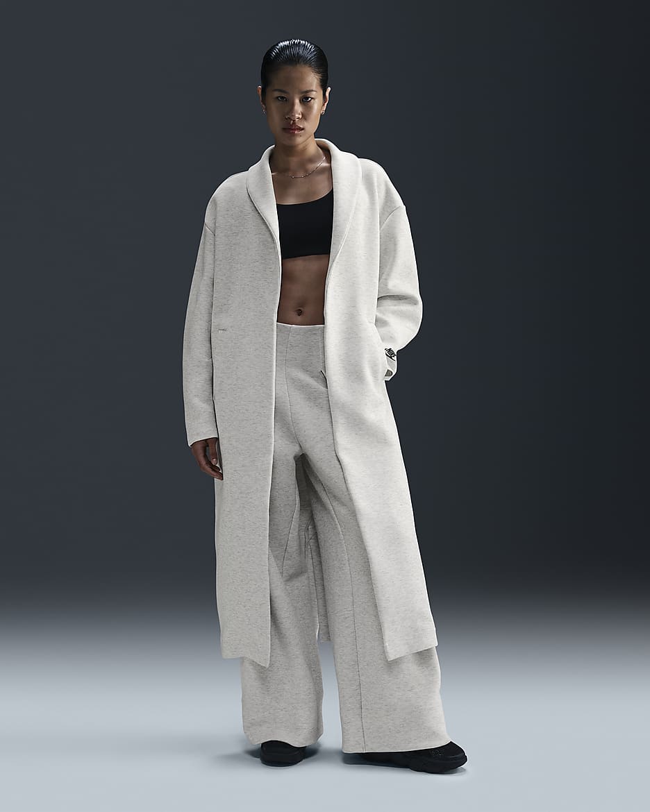 Nike Sportswear Tech Fleece Women's Oversized Duster Jacket - Light Grey/Heather/Black
