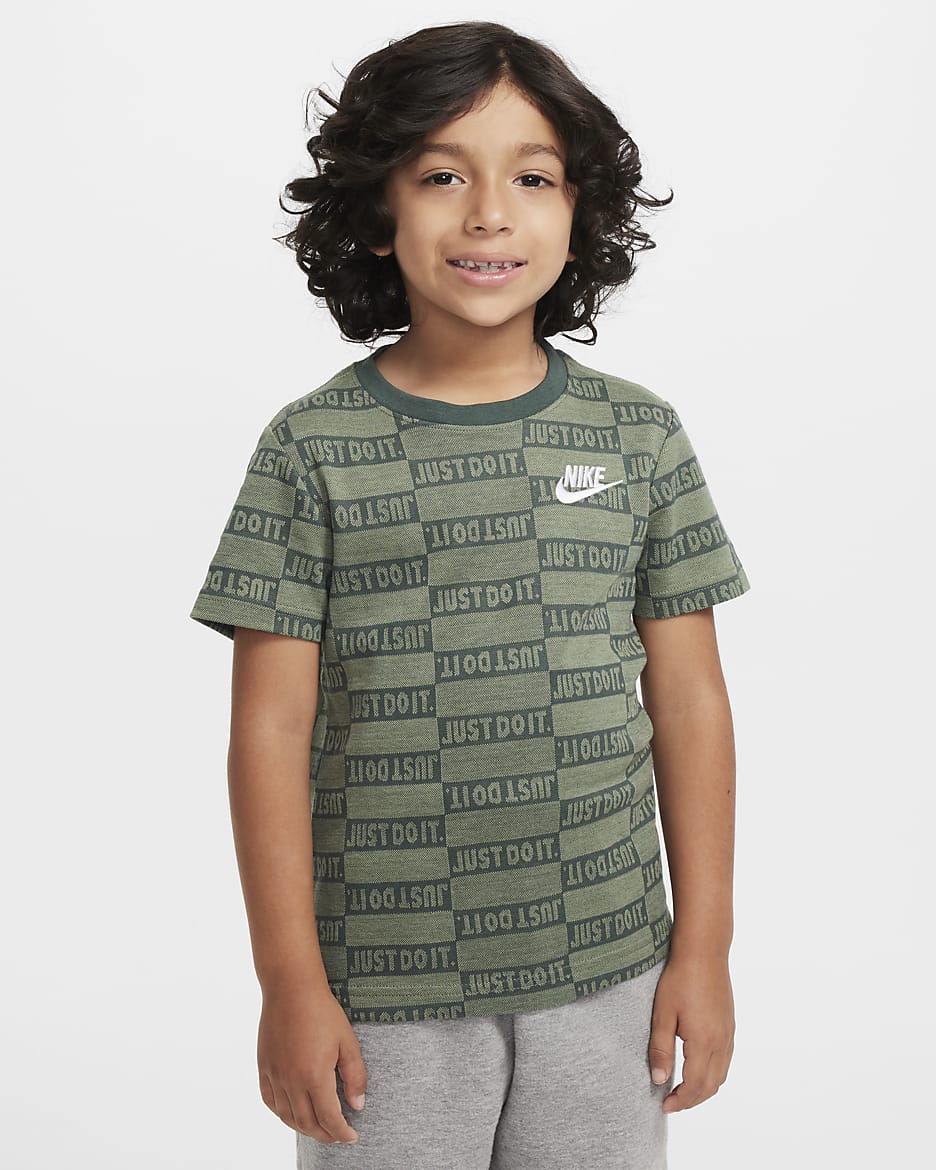 Nike "Just Do It" Little Kids' Jacquard T-Shirt - Oil Green