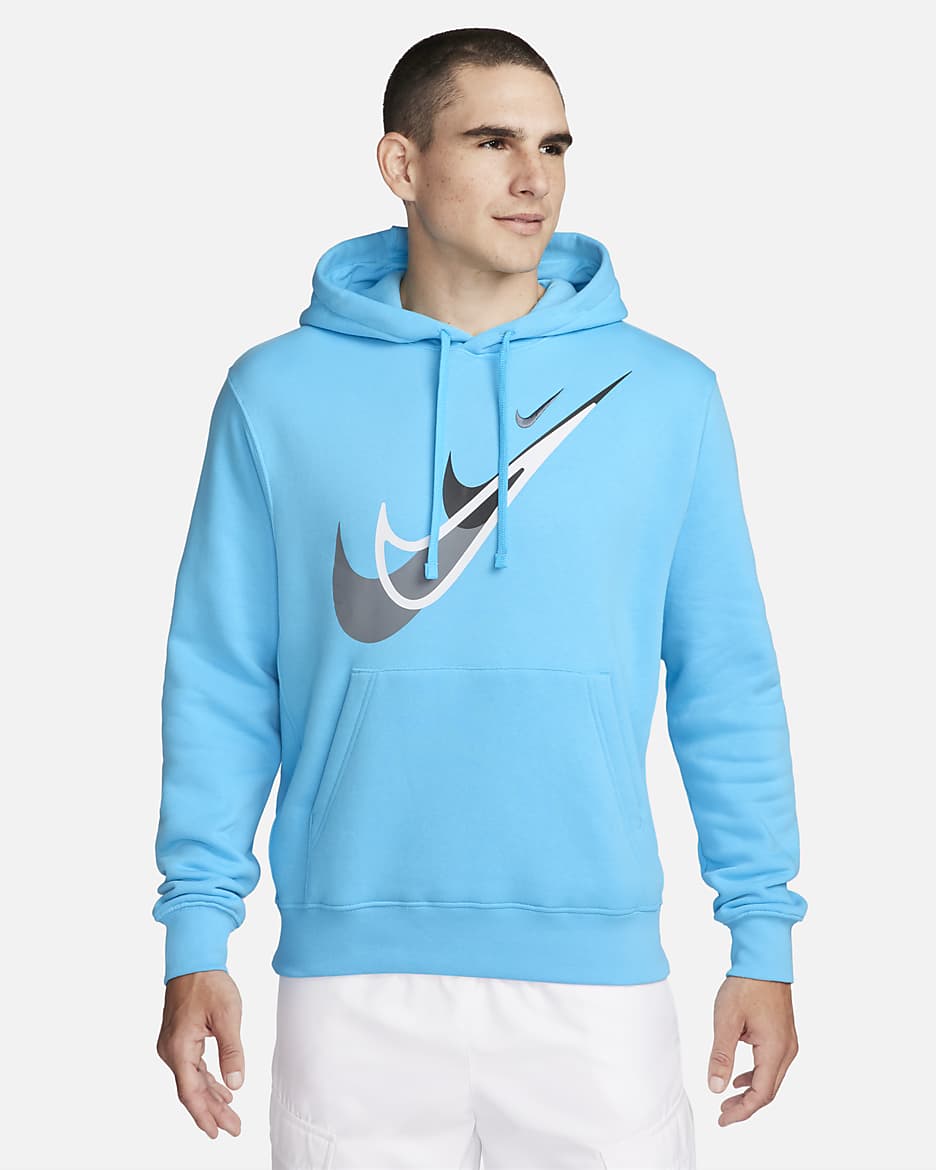 Sweat à capuche en tissu Fleece Nike Sportswear pour homme - Baltic Blue