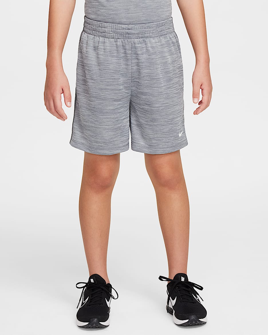 Nike Multi Older Kids' (Boys') Dri-FIT Shorts - Smoke Grey/Photon Dust/Smoke Grey/White