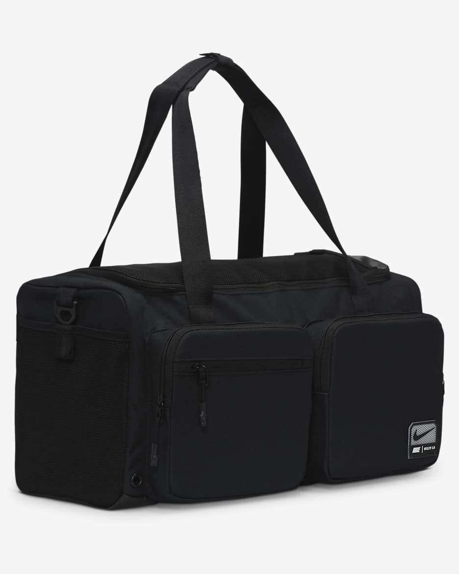 Nike Utility Power 2.0 Duffel Bag (Small, 31L) - Black/Black/White