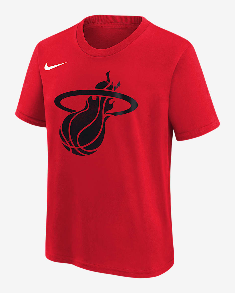 Playera Nike de la NBA para niños talla grande Miami Heat Essential City Edition - Rojo universitario