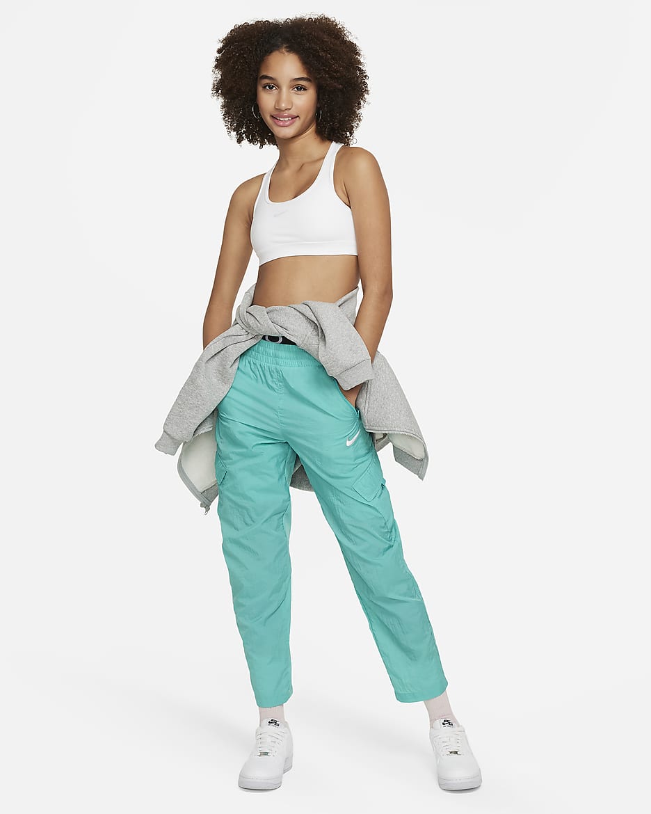 Brassière de sport Nike Swoosh pour Fille plus âgée - Blanc/Pure Platinum