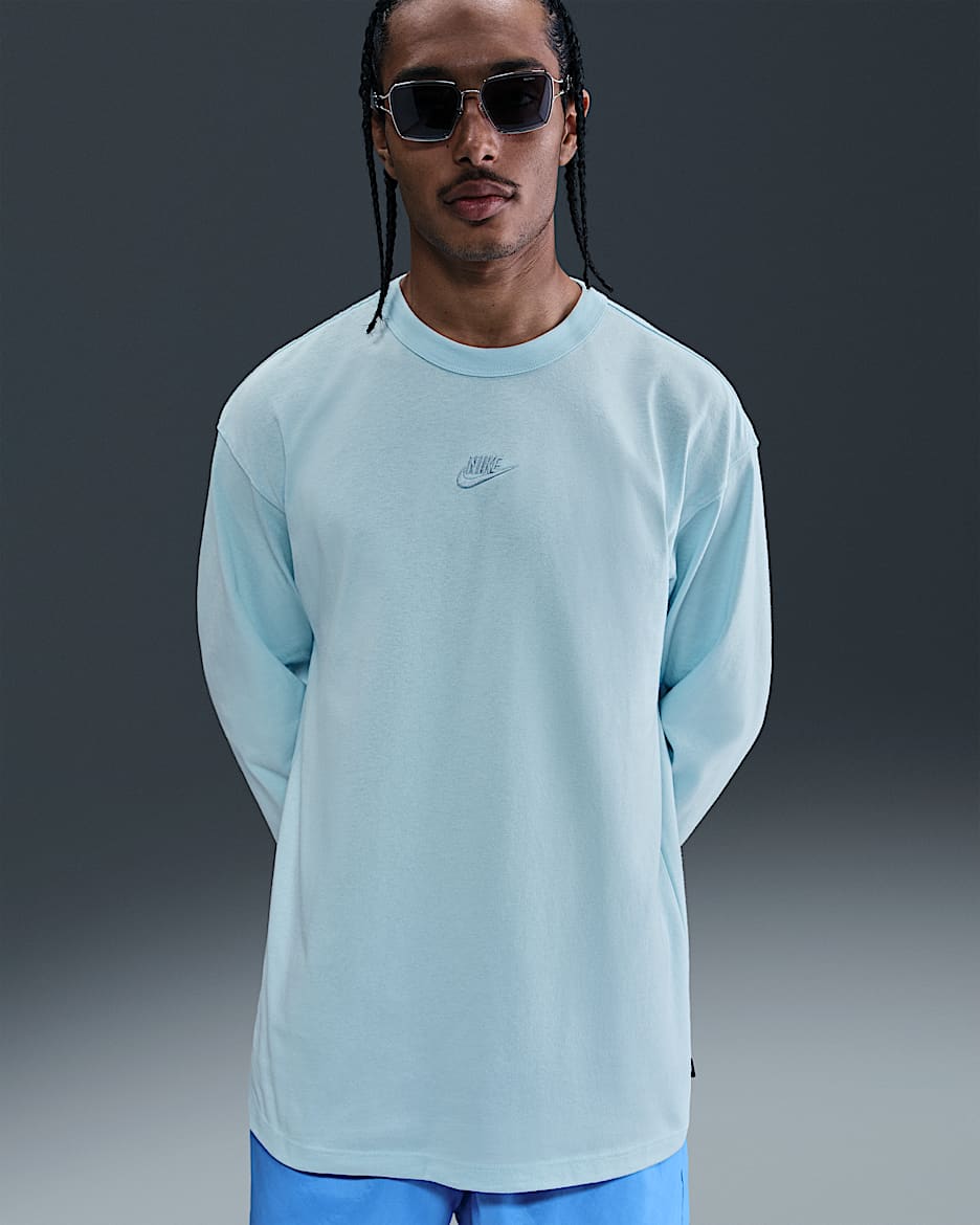 Playera de manga larga para hombre Nike Sportswear Premium Essentials - Azul glacial