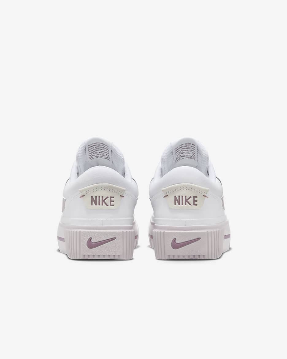 Calzado para mujer Nike Court Legacy Lift - Blanco/Malva humeante/Violeta platino