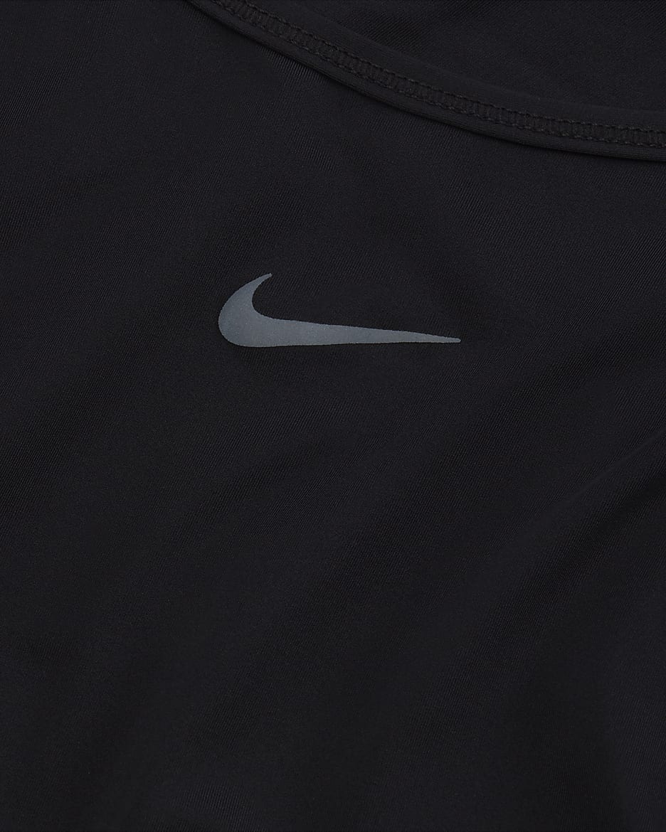 Top de manga curta com detalhe torcido Dri-FIT Nike One Classic para mulher - Preto/Preto