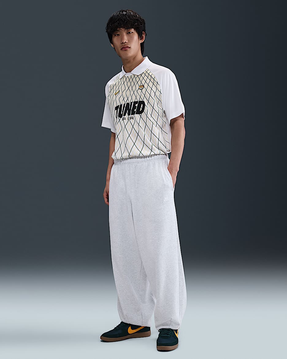 Nike Club Fleece 男款寬版毛圈布長褲 - Birch Heather/白色/白色