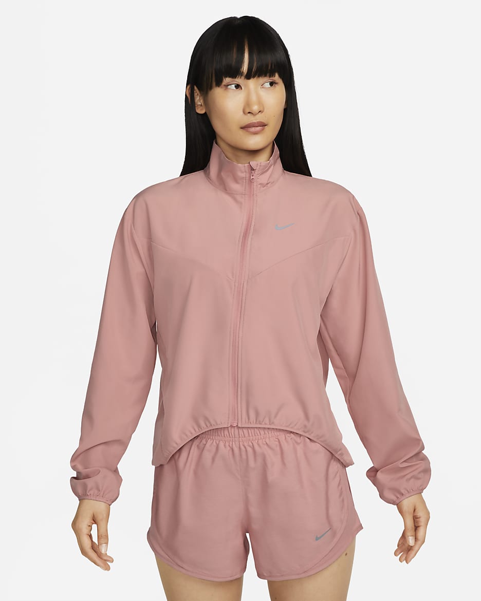 ナイキ Dri-FIT スウッシュ ウィメンズ ランニングジャケット - レブスターダスト/フィアスピンク