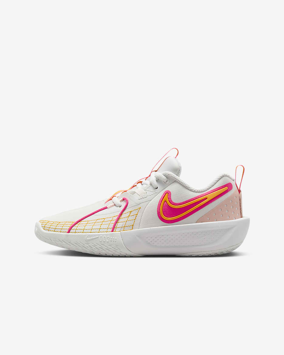 Nike G.T. Cut 3 Big Kids' Basketball Shoes - Summit White/Hyper Pink/University Gold/Arctic Orange