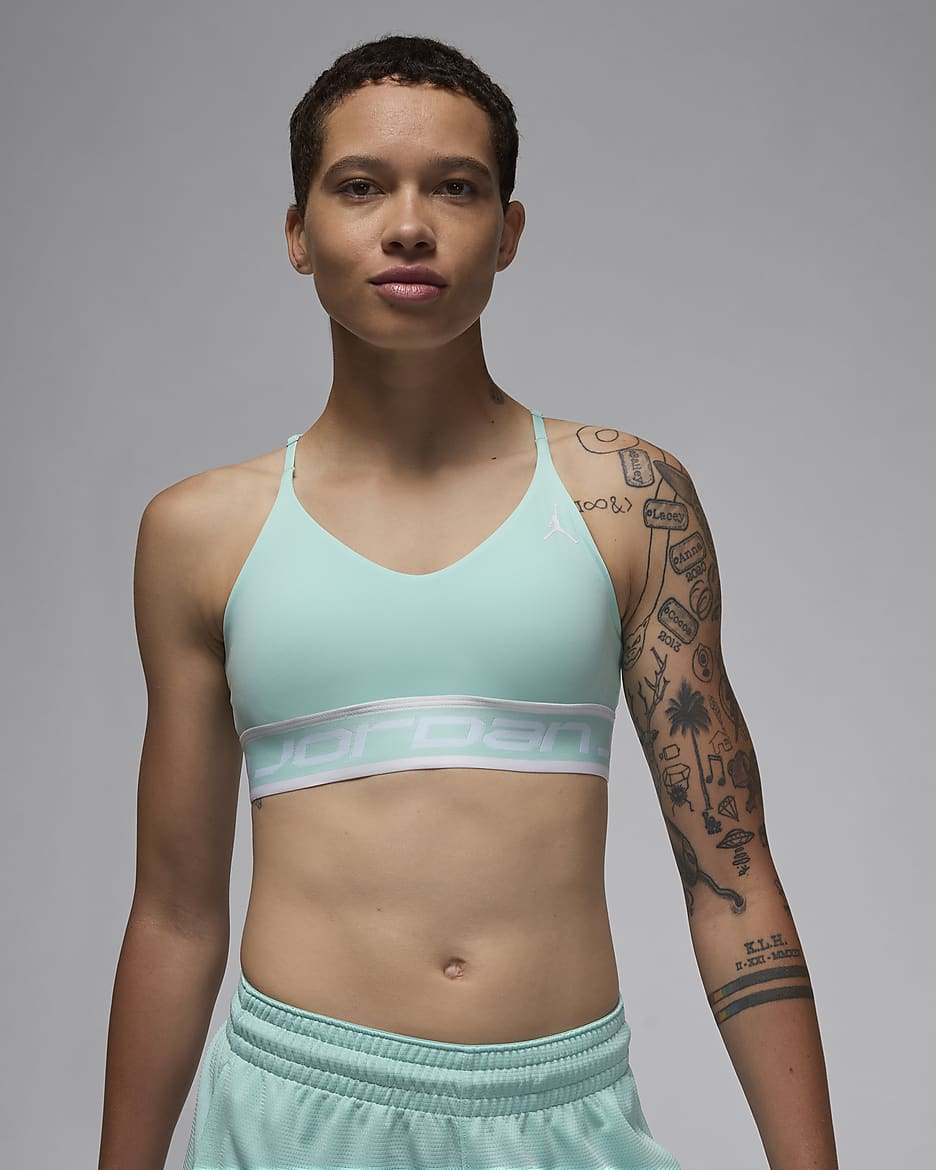 Jordan Sport Indy Women's Light Support Sports Bra - Light Dew/White/Light Dew/White