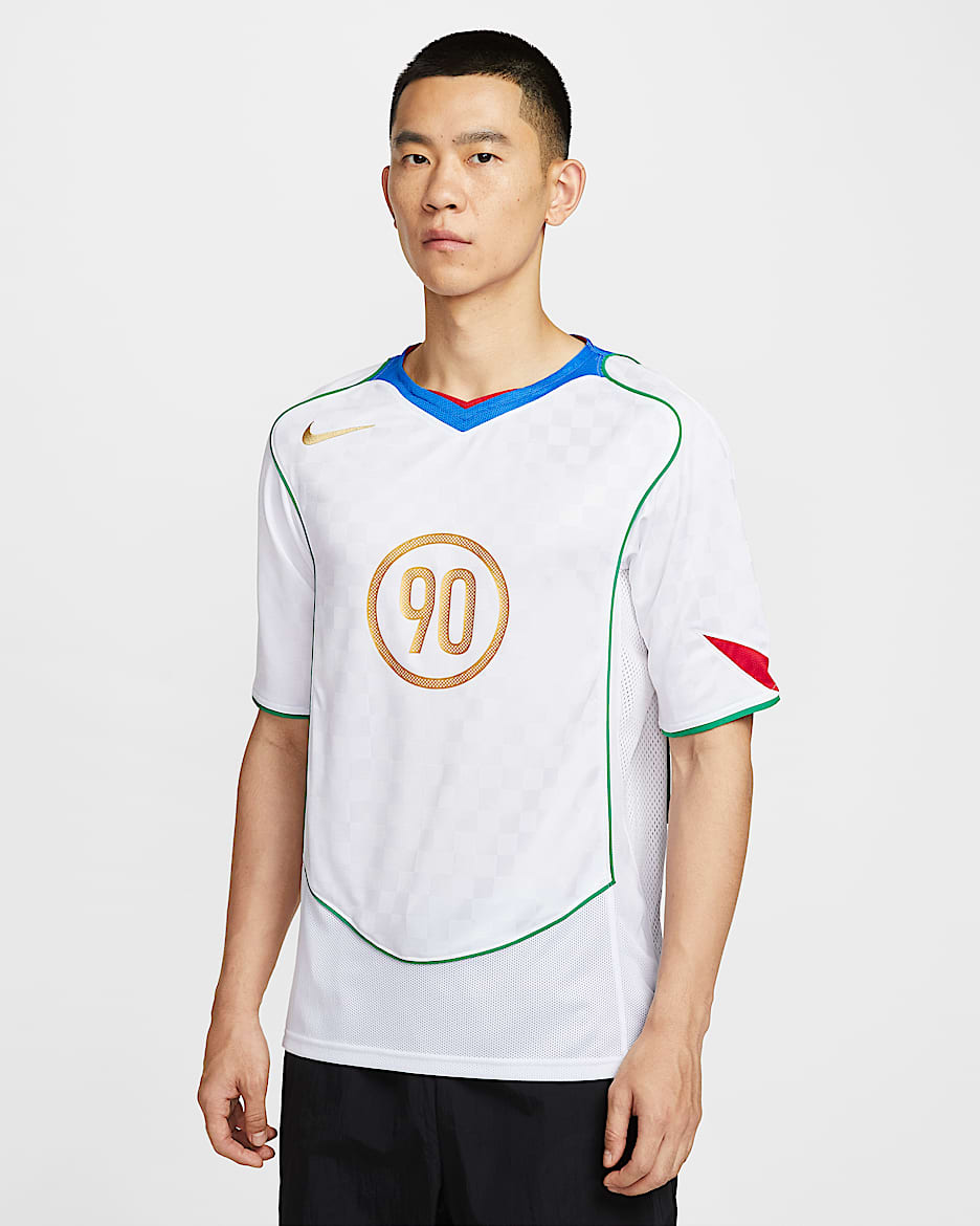 Nike Total 90 男款 Dri-FIT 足球衣 - 白色/Italy Blue/Sport Red/Metallic Gold