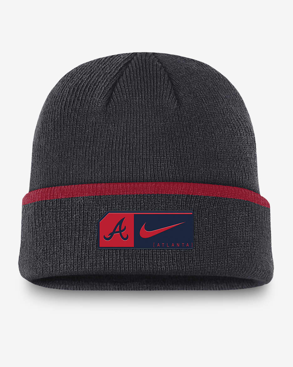 Gorro con dobladillo Nike de la MLB para hombre Atlanta Braves Terra - Azul marino