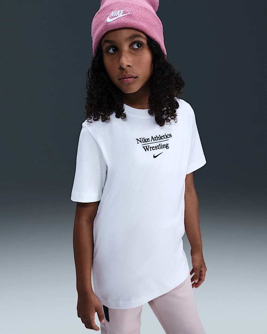 Playera para niños talla grande Nike Wrestling - Blanco