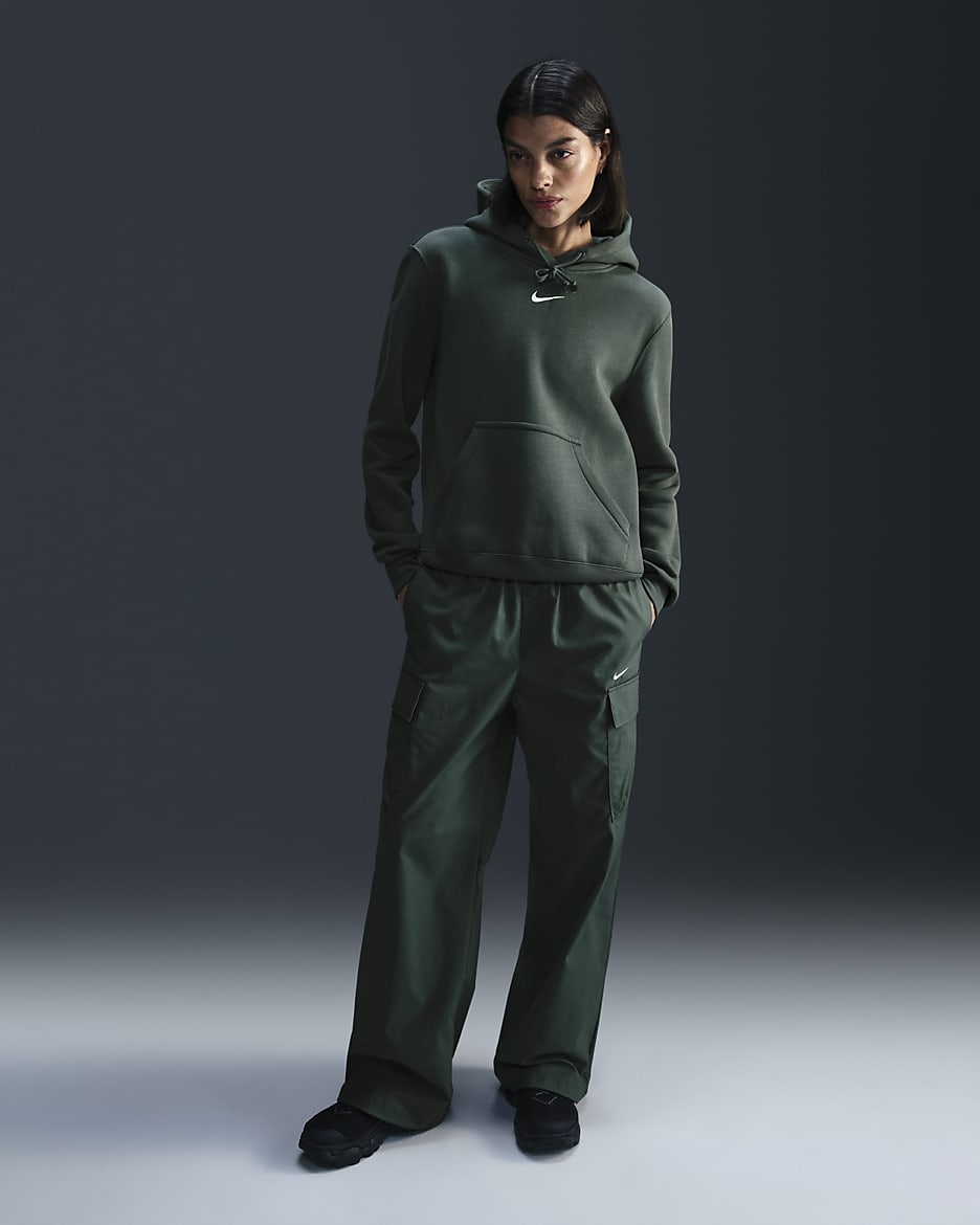 Felpa pullover con cappuccio Nike Sportswear Phoenix Fleece – Donna - Vintage Green/Sail