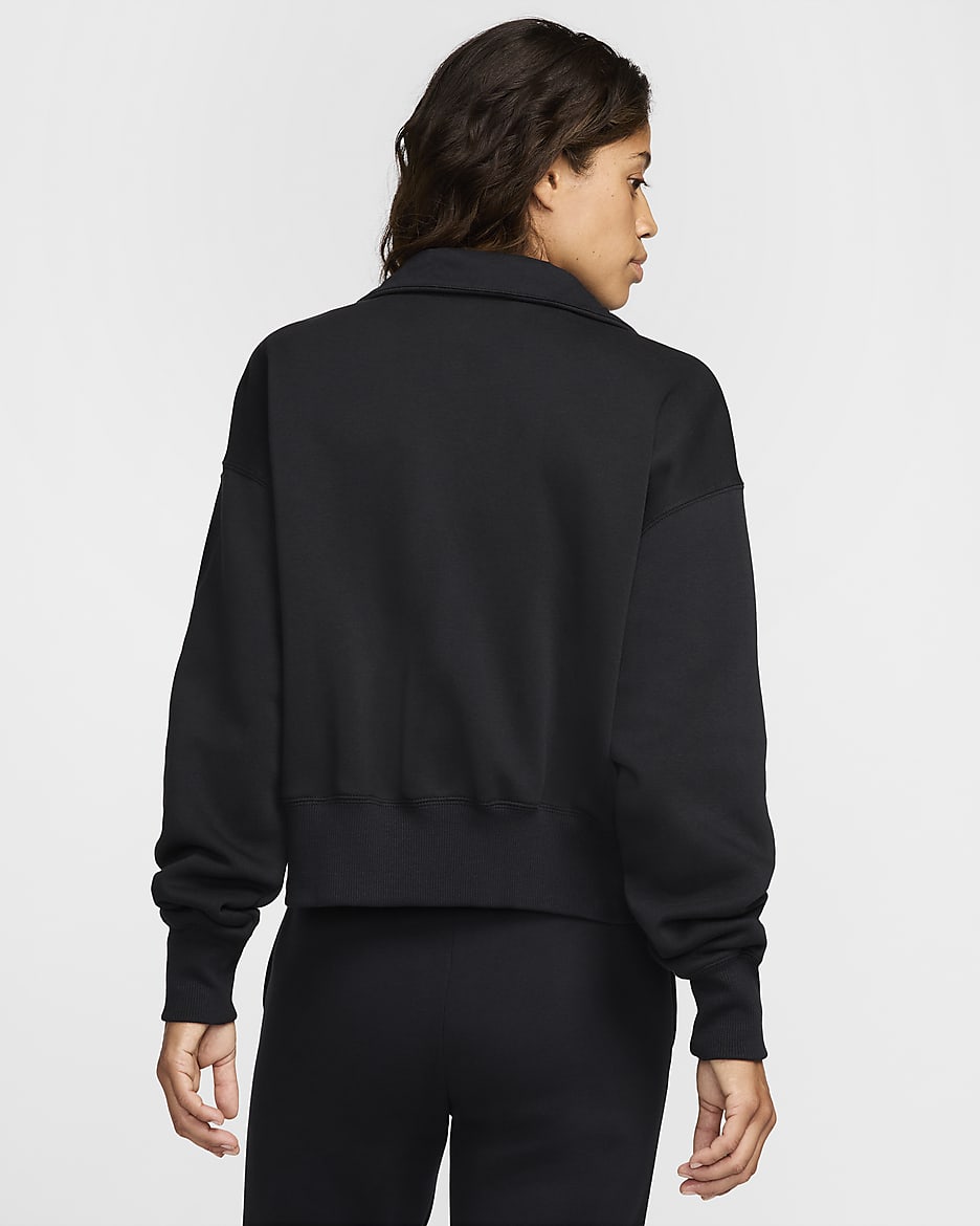 Nike Sportswear Phoenix Fleece oversized trainingsjack voor dames - Zwart/Sail