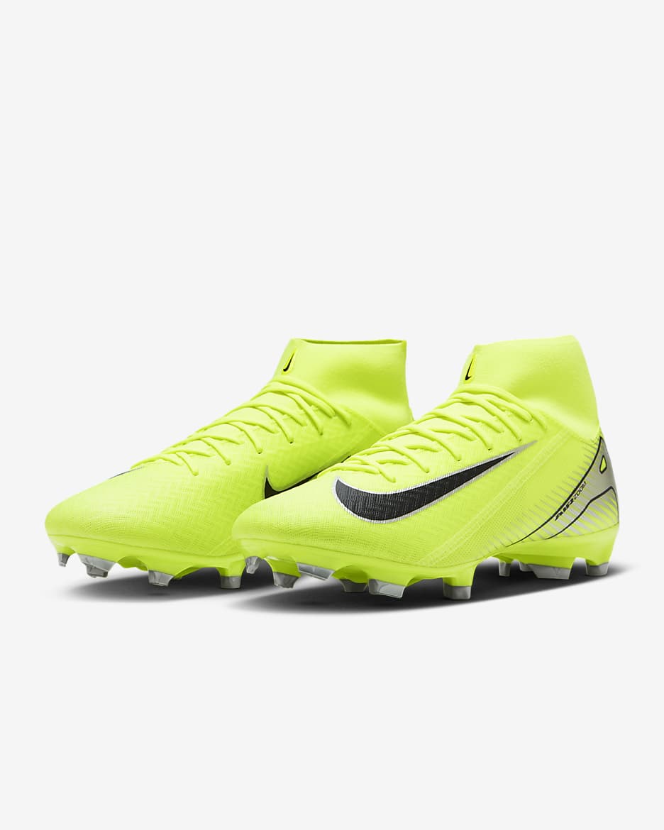 Nike Mercurial Superfly 10 Academy Botas de fútbol de perfil alto MG - Volt/Negro