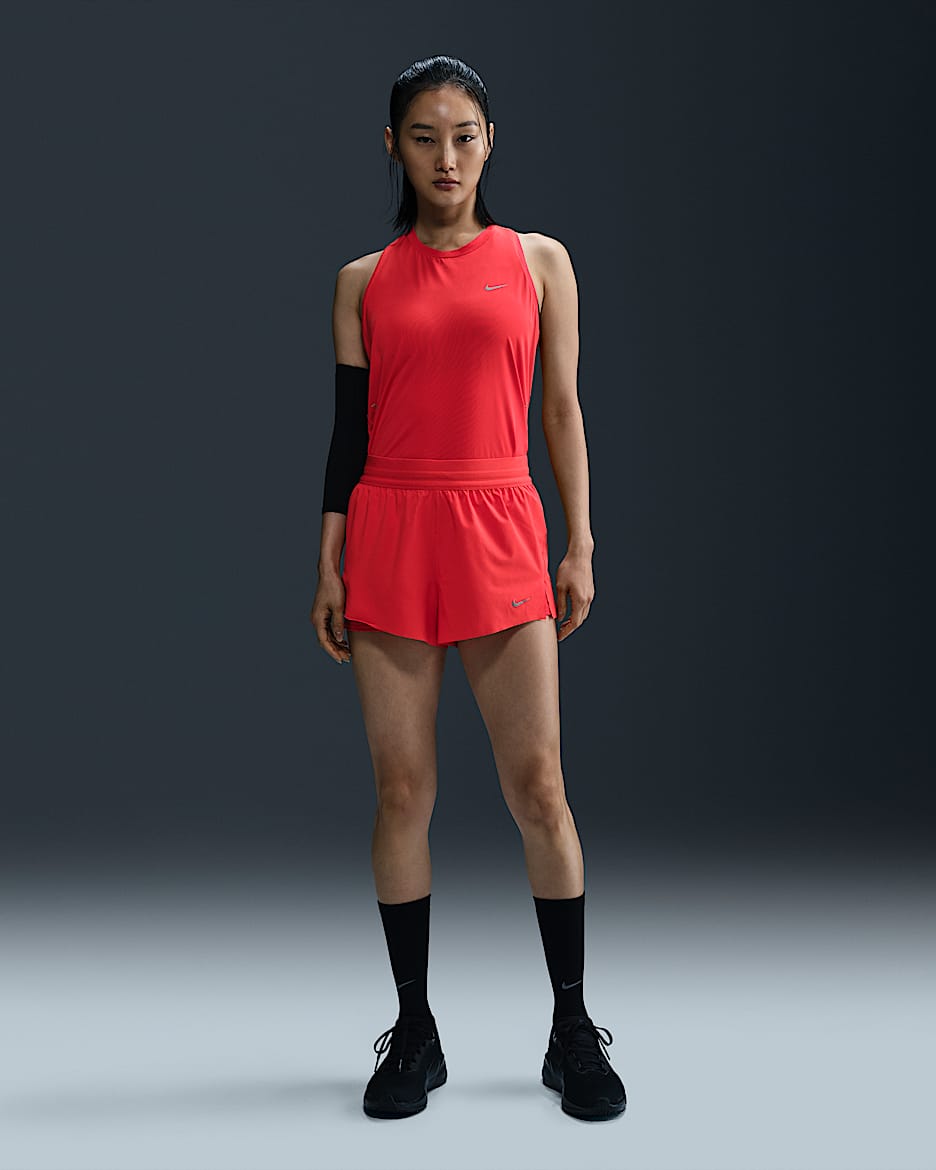 Nike Swift Women's Dri-FIT Mid-Rise 2-in-1 Running Shorts - Light Crimson