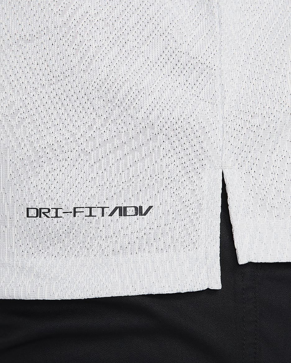 Nike Tour Dri-FIT ADV férfi golfpóló - Fehér/Pure Platinum/Fekete