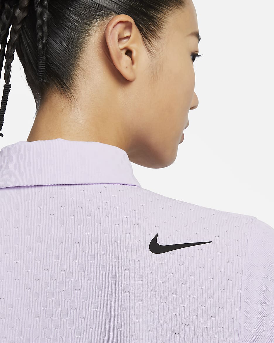 Nike Tour 女款 Dri-FIT ADV 短袖高爾夫球衫 - Violet Mist/黑色