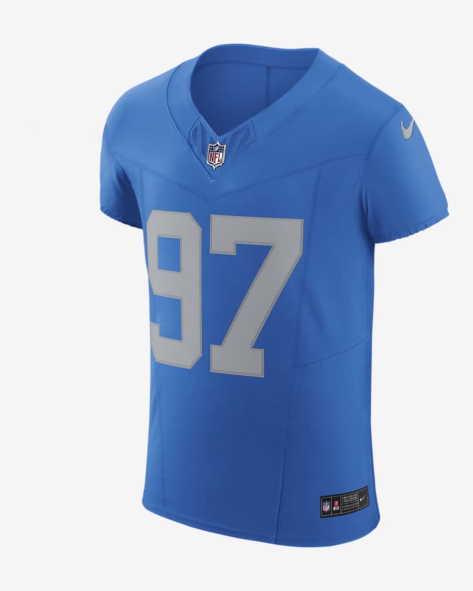 Aidan Hutchinson Detroit Lions Men's Nike Dri-FIT NFL Elite Football Jersey - Blue